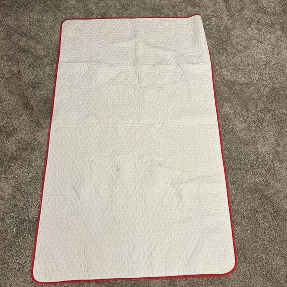 Vintage Baby Quilt Blanket Handmade Embroidered Chip & Dale Store Nuts Mushrooms - Picture 12 of 12